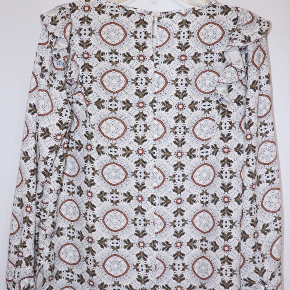 LOFT FLORAL RUFFLE SHELL BLOUSE - Picture 8 of 8